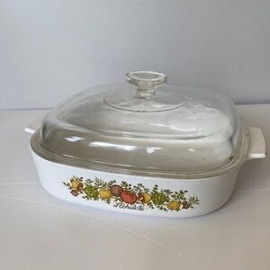 VINTAGE Corning Ware "Spice of Life" casserole dish with lid